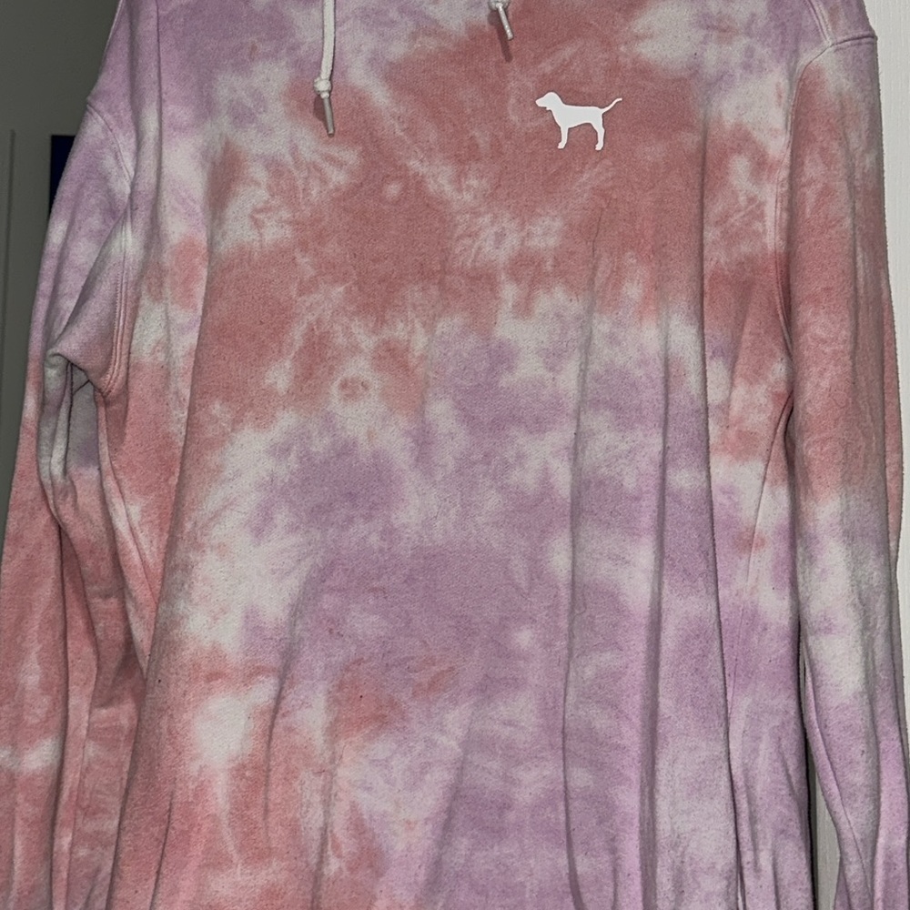 VS Pink Crossover Tie Dye Pink Hoodie - Picture 6 of 12
